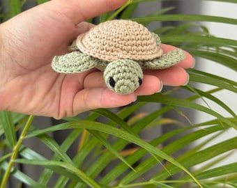 Crochet Mini Sea Turtle Amigurumi Pattern PDF, Instant Download, Beginner Friendly, Ocean Animal Keychain