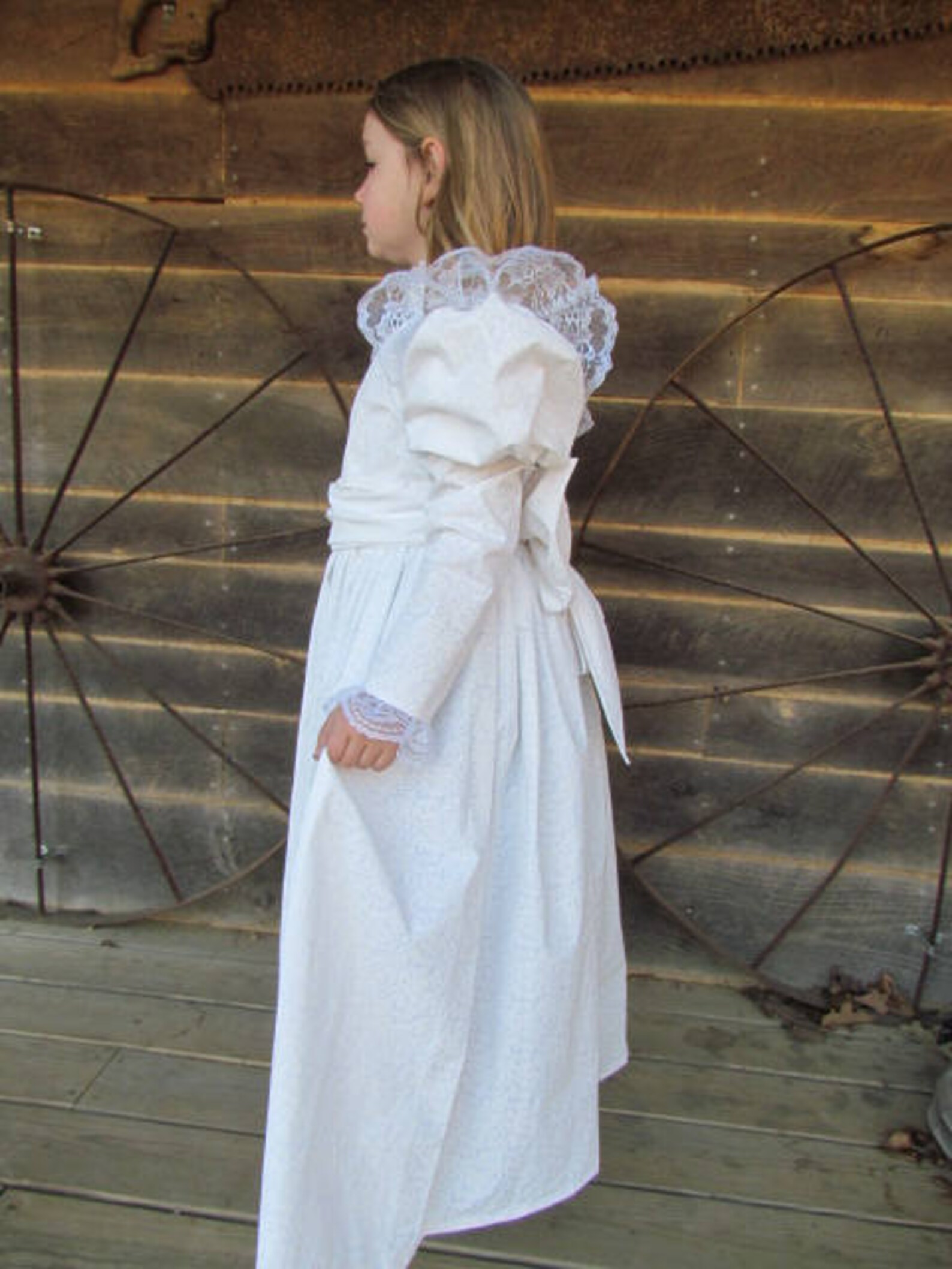 White Helen Keller Costume Historical Character Old Fashioned Etsy