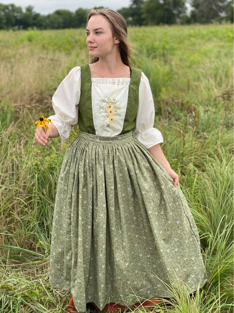 Green Colored Hobbit Costume Embroidered Dress Lord of the - Etsy