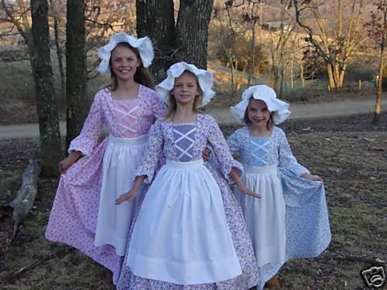 Historical Period Clothing Costume Colonial Girl Dress Purple Etsy