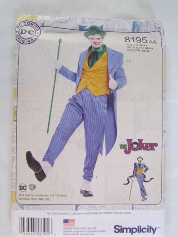 Items Op Etsy Die Op Nieuwe Onbesneden Patroon Joker Kostuum