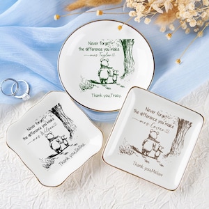 Teacher ring dish,Never Forget The Difference You Make, Thank You Jewelry Tray,Teacher Appreciation Gift,Mentor Coach Gift From Students.