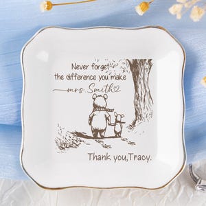 Thank You Gift For Teacher,Never Forget The Difference You Make,Custom Teacher Ring Dish,Teacher Appreciation Gift,Mentor Gift From Student.