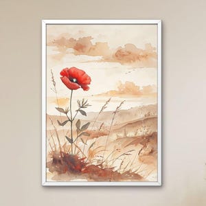 Meadow wild flower, printable wall art, Wildflower watercolor print,Flower poster,digital download, mountain flowers,floral landscape