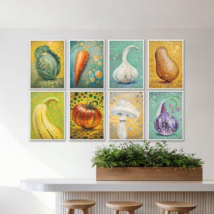 Colorful Veggie posters, Modern Kitchen Art Prints, Vegetable Wall Decor, Instant Digital Download, Vibrant Kitchen Decor