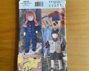 Vogue Craft 9833/638 Sewing Pattern Dolls Outdoor gear/fishing/boating rainwear/hiking Rare OOP Linda Carr design UNCUT