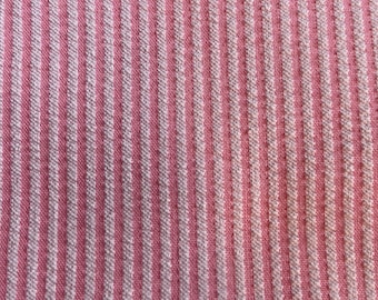 Vintage Pink Stripes Seersucker 60" de ancho algodón/poli mezcla tela de costura ligero, veraniego bonito Candy striper delantal Vendido cortado a medida