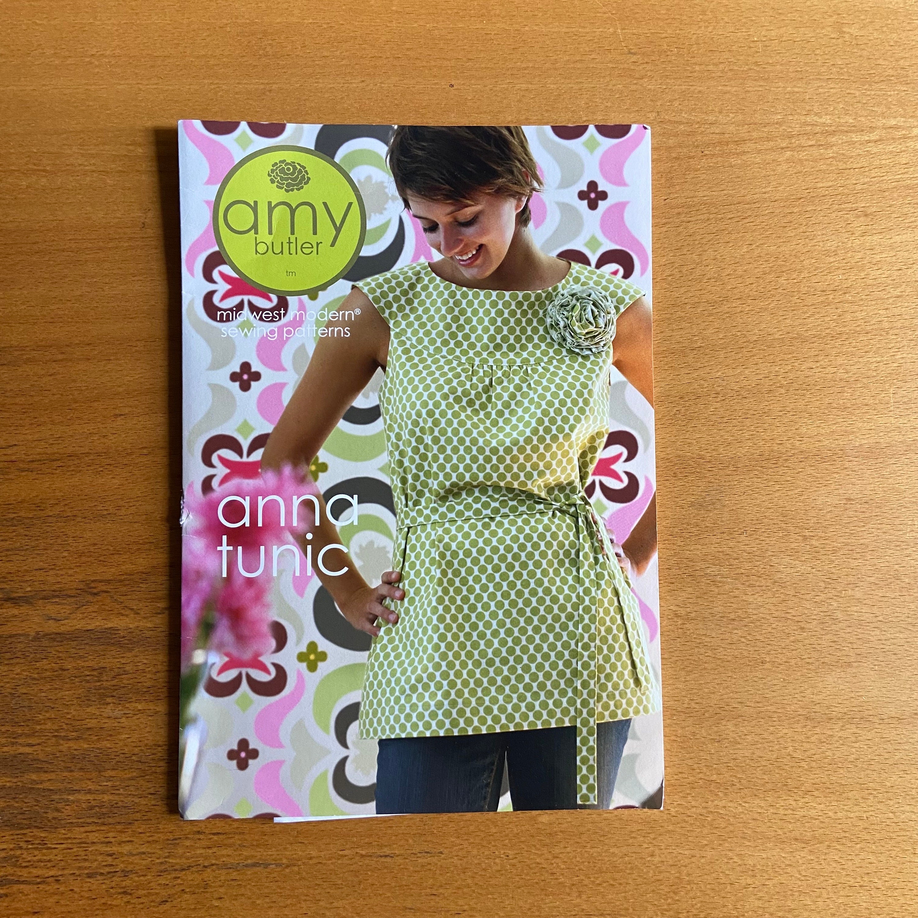 Amy Butler ANNA TUNIC Sewing Pattern Cami/mini Dress/fabric Flower