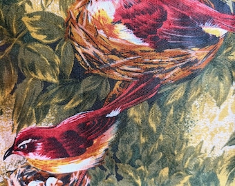 SONGBIRD by Nana Balson Erlanger 80s quilt cotton. 27" wide x 44" fabric plus extra bird nesting eggs quilting