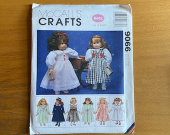 McCalls 9066 Sewing pattern 18 inch Doll Clothes color blocking/american girl/Gotz Time To Dream Party frock/dress/Bathrobe/Nightie UNCUT