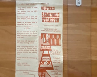 Quilters SEMINOLE STRIPPER Templates ESP   3-pc. set: 1'', 1 1/2", 2'  x 16'' strip patchwork blocks seminole/railfence/courthouse steps