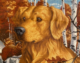 Labs Pillow panel Cotton Fabric VIP Cranston Joan Messmore Polished Cotton Labrador Retrievers and coordinating tan qsq quilt material 90s