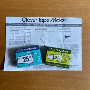 2 Clover Bias Tape Maker Tool Set like-New   project sheet/instructions 1/2”,1”. 12mm,25mm. Made in Japan Bias strips/Binding seams