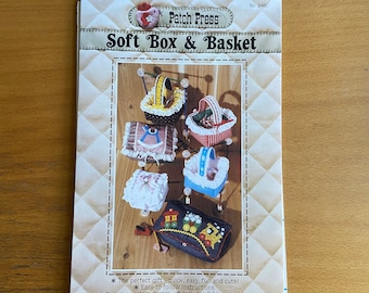 Patch Press Soft Box and Basket sewing pattern quick gift Karen Shuford design 346C 70s retro soft sculpture 3 boxes and basket UNCUT