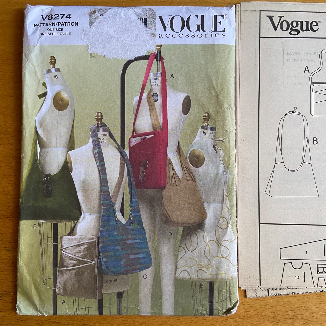 Vogue 8274/VP689 Travel Tote Sewing Pattern. Fashion Accessories