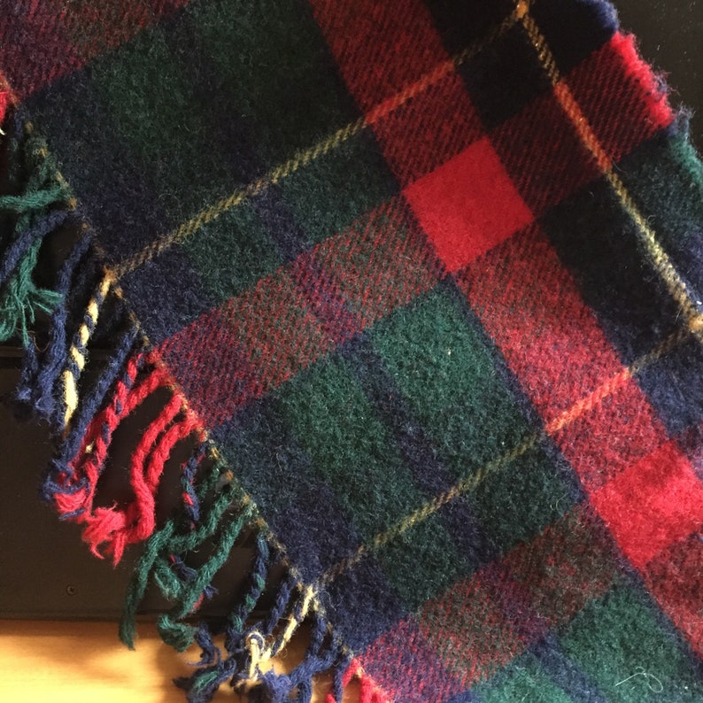 11.45 oz Plaid Wool Blanket Header fabric Scraps Two. | Etsy