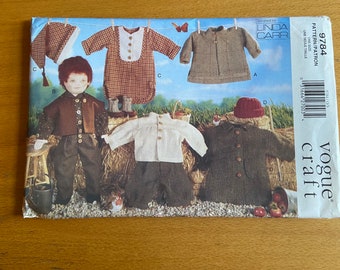 Vogue Craft 9784/629 Sewing Pattern 18 inch doll clothing Boys Outdoor 4 outfits/frontier pirate shirt american girl Linda Carr design UNCUT