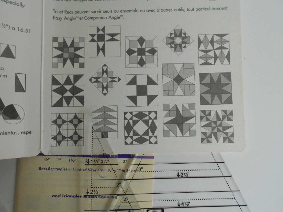 EZ Quilting TRIRECS Tools quilt rulers by Darlene Zimmerman Etsy