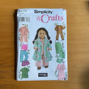 Simplicity 5276 Sewing Pattern 18 inch doll Elaine Heigl designs PJ&#39;s/pajamas. robe, underwear, lingerie, slip/camisole, clothing outfits