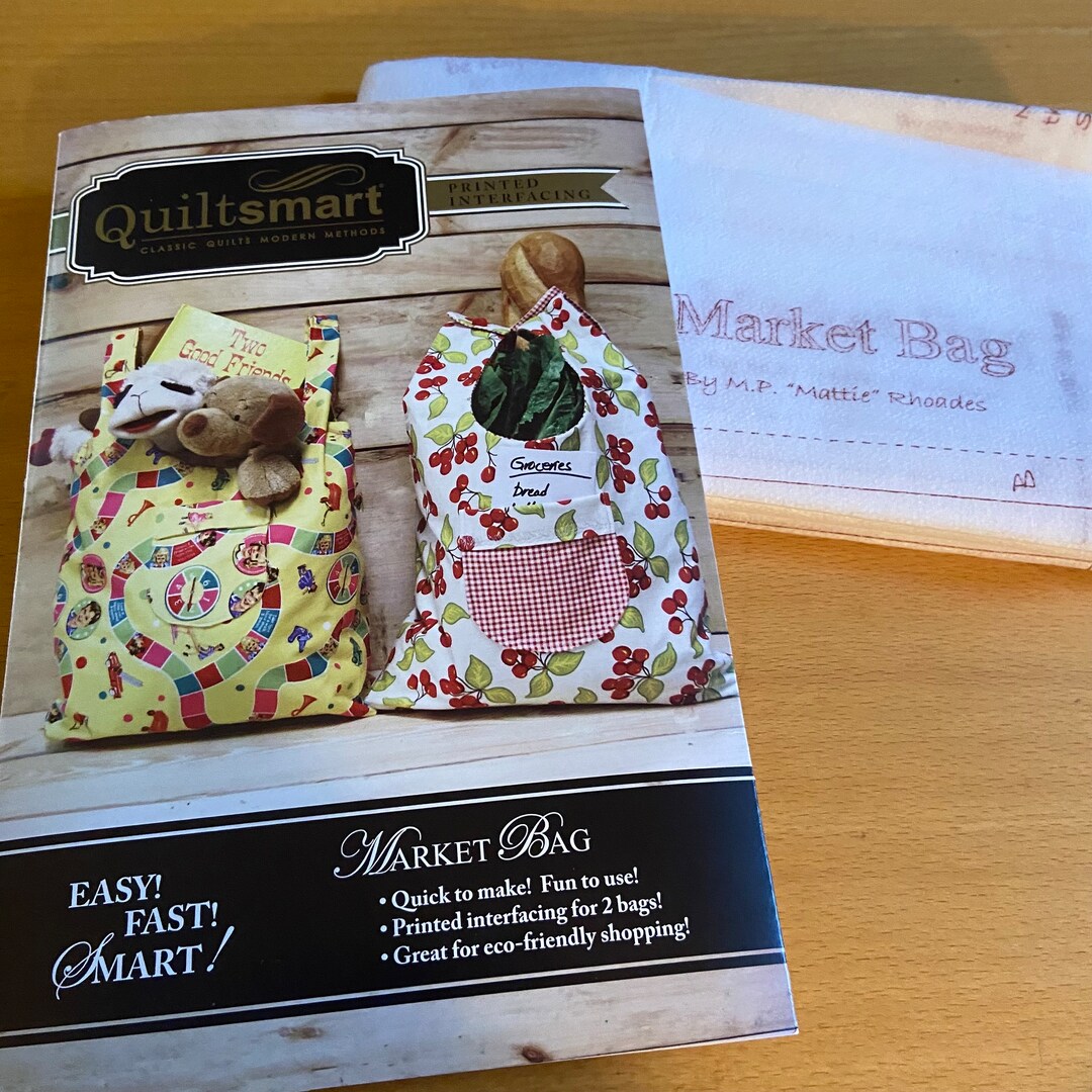 Quiltsmart Market Bag Pattern Kit. Patchwork Sewing on Fusible