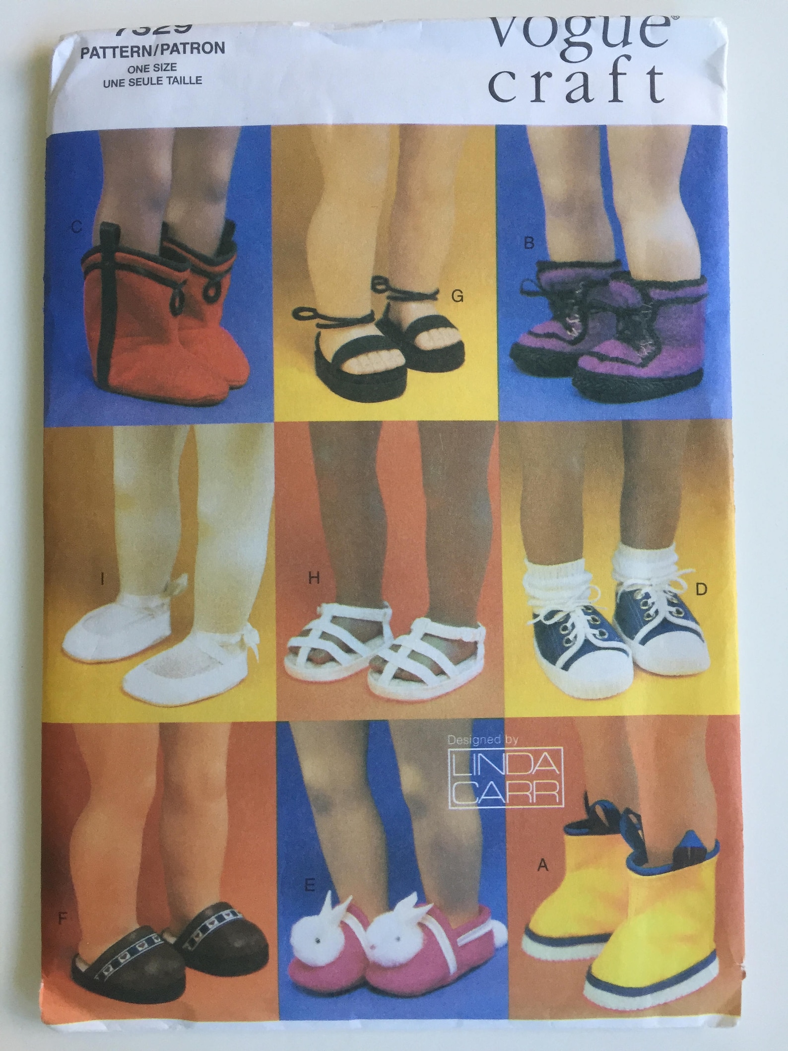 vogue craft 7329/728 sewing pattern 18 inch doll footwear linda carr designs sandals, slippers, boots, ballet, clogs girl americ