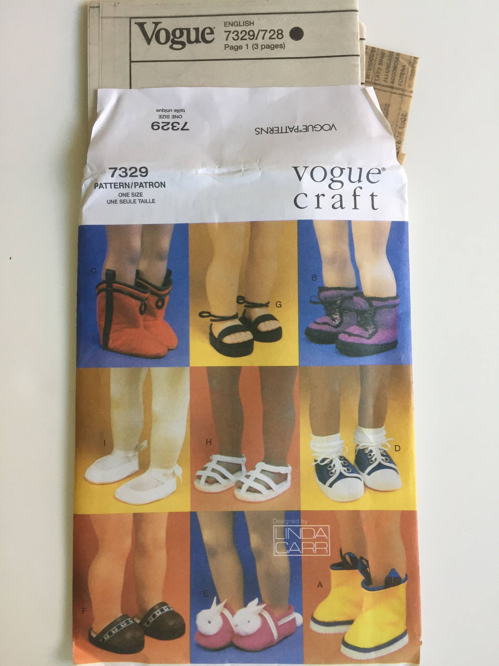 vogue craft 7329/728 sewing pattern 18 inch doll footwear linda carr designs sandals, slippers, boots, ballet, clogs girl americ