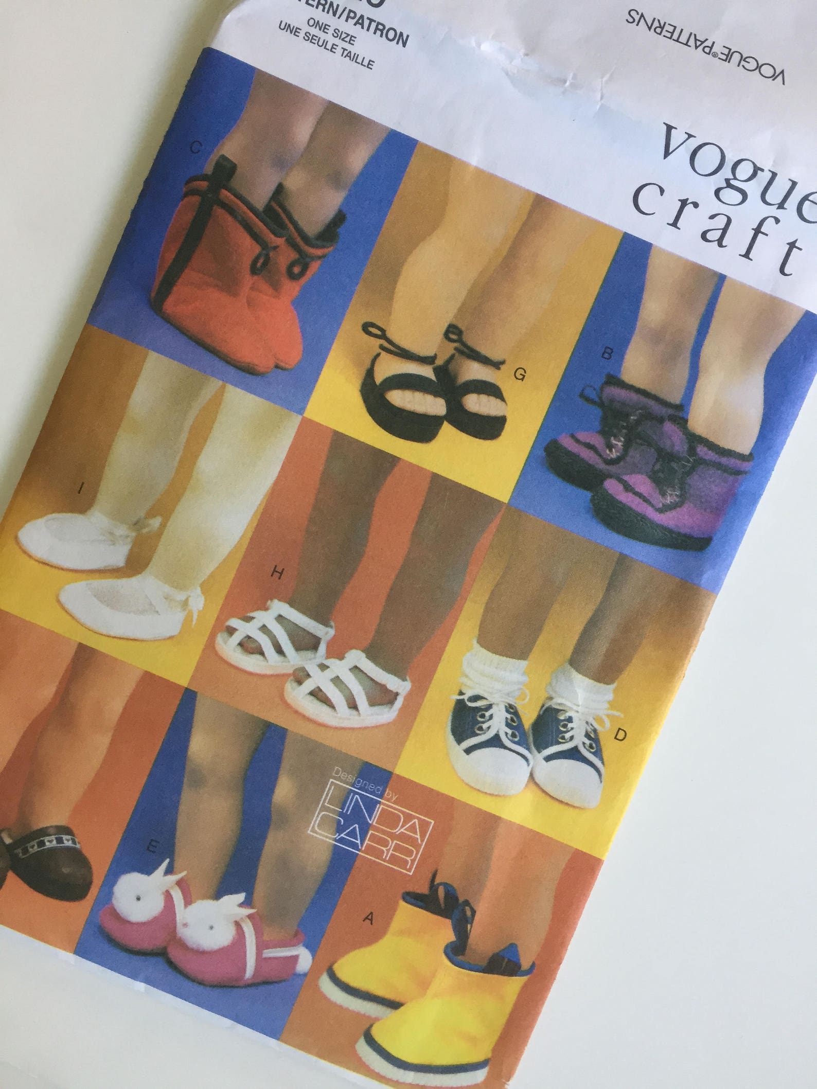 vogue craft 7329/728 sewing pattern 18 inch doll footwear linda carr designs sandals, slippers, boots, ballet, clogs girl americ