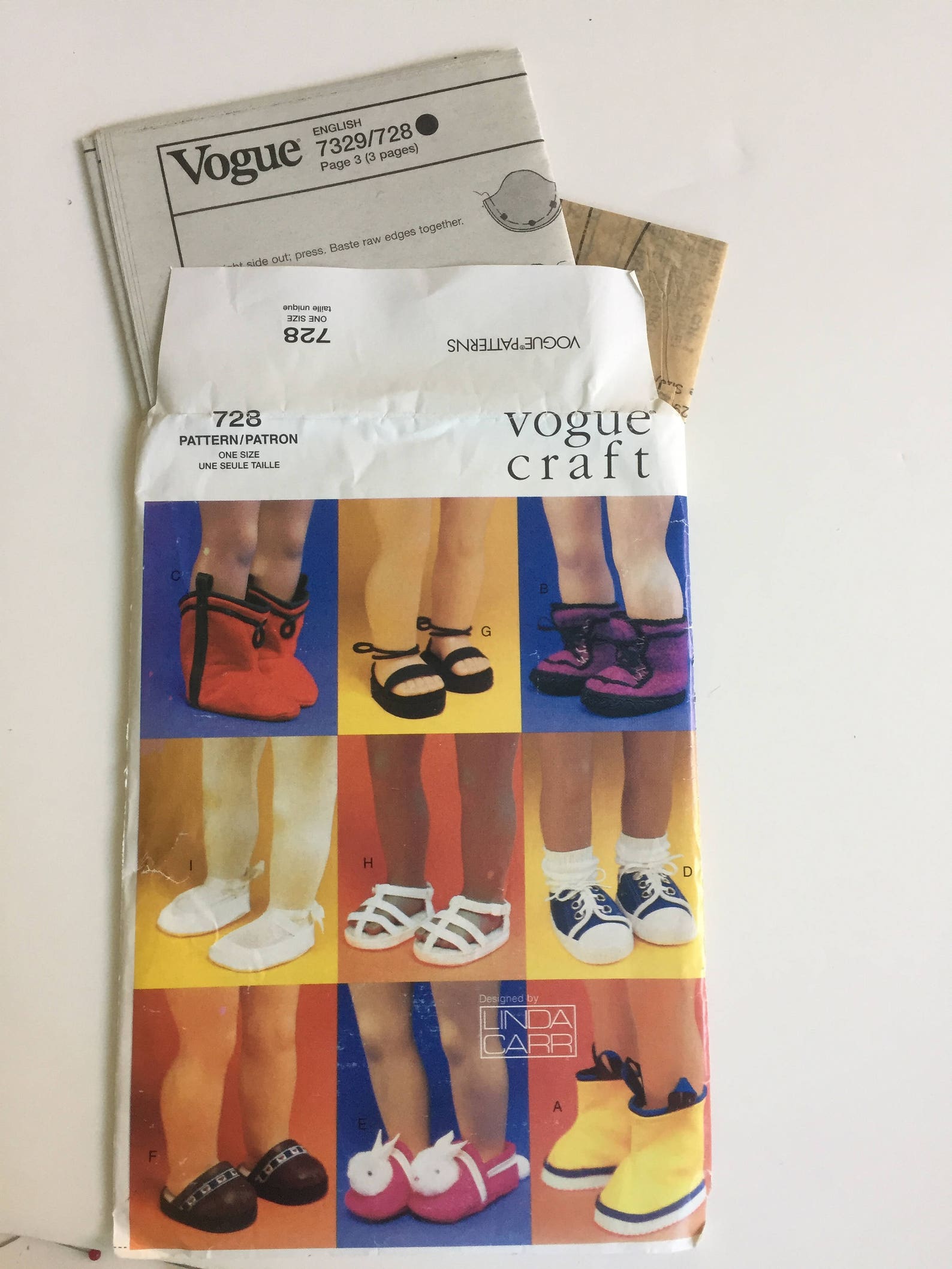 vogue craft 7329/728 sewing pattern 18 inch doll footwear linda carr designs sandals, slippers, boots, ballet, clogs girl americ