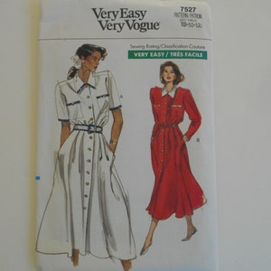 Vogue 7527 very easy Top and Skirt Sewing Pattern Shoulder pads size 8-12 flared skirt shoulder pads, extended, side pockets 80s UNCUT