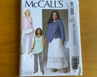 McCalls 7368 Khaliah Ali Sewing Pattern size  8-16, 18-24W Misses  Unlined wrap jacket,semi-fitted tunic, skirt & straight leg pants UNCUT