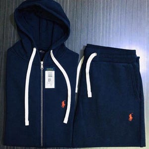 Mens Polo Ralph Lauren Logo Fleece Hoodie Sweatpants Tracksuit Set Jogging Streetwear Outfit