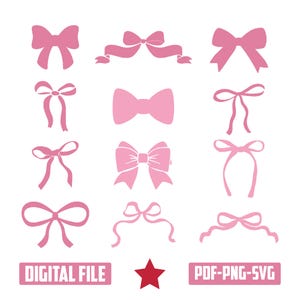 Boho lint Svg bundel, coquette Bow Svg, lint Svg, Bow Svg Png, Hair Bow Svg, vlinderdas Svg, hand loting boog Clipart, boog Png gesneden bestand Cricut