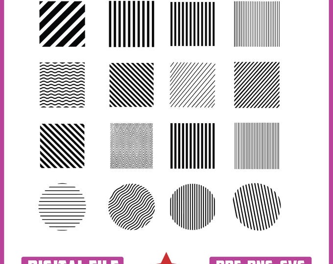 Line Patterns SVG PNG Bundle | Geometric Seamless Stripes Backgrounds ...