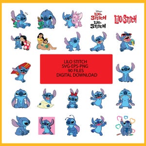 Stitch SVG Bundle: Lilo and Stitch Clipart (Digital Download)
