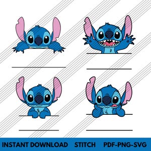 Stitch Svg, Stitch Custom SVG, Cut files for Cricut and Silhouette, Svg, png, pdf Instant Download