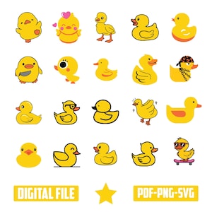 Duck Svg Bundle, Rubber Ducky Svg, Rubber Duck Svg, Duck Clipart, Duck Cut File, Duck Png, Rubber Duck Clipart, Yellow Duck Svg, Svg