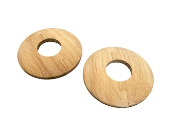 Massief Amerikaans eiken pijpkragen (paar) - 15 mm