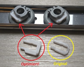 Miele Spülmaschine 4x Halteklammer Korbführungsrolle Ersatz | 3D Druck ABS verstärkt | weiß | Ersatzteil Geschirrspüler Set