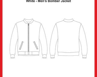 Men's Zip-Up Bomber Jacket Mockup: Apparel Design Template (PDF Download)