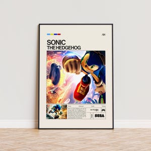 Sonic The Hedgehog Team Poster, Video Game Poster, Minimalist Game Print, Gaming Room Poster, Gamer Gift, Gaming Print Poster