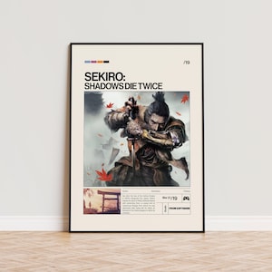 Sekiro - Shadows Die Twice Poster, Video Game Poster, Minimalist Game Print, Gaming Room Poster, Gamer Gift, Gaming Print Poster