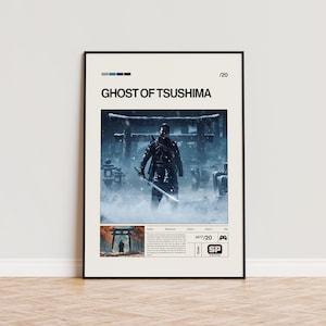 Ghost of Tsushima Poster, Video Game Poster, Minimalist Game Print, Gaming Room Poster, Gamer Gift, Gaming Print Poster, Gaming Wall Art