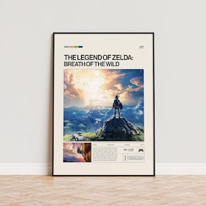 The Legend of Zelda Breath of the Wild Poster, Video Game Poster, Minimalist Game Print, Gaming Room Poster, Gamer Gift, Gaming Print Poster