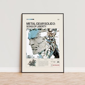 Metal Gear Solid 2 Sons of Liberty Poster, Video Game Poster, Minimalist Game Print, Gaming Room Poster, Gamer Gift, Gaming Print Poster
