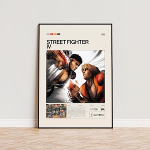 Street Fighter IV Poster, Video Game Poster, Minimalist Game Print, Gaming Room Poster, Gamer Gift, Gaming Print Poster, Gaming Wall Art