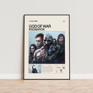 God of War Ragnarok Poster, Video Game Poster, Minimalist Game Print, Gaming Room Poster, Gamer Gift, Gaming Print Poster, Gaming Wall Art