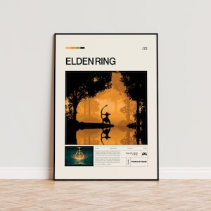 Elden Ring Poster, Video Game Poster, Minimalist Game Print, Gaming Room Poster, Gamer Gift, Gaming Print Poster, Gaming Wall Art