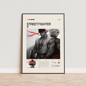 Street Fighter V Poster, Video Game Poster, Minimalist Game Print, Gaming Room Poster, Gamer Gift, Gaming Print Poster, Gaming Wall Art