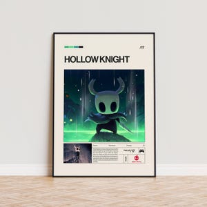 Hollow Knight Poster, Video Game Poster, Minimalist Game Print, Gaming Room Poster, Gamer Gift, Gaming Print Poster, Gaming Wall Art