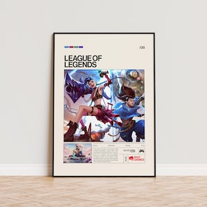 League of Legends Poster, Video Game Poster, Minimalist Game Print, Gaming Room Poster, Gamer Gift, Gaming Print Poster, Gaming Wall Art
